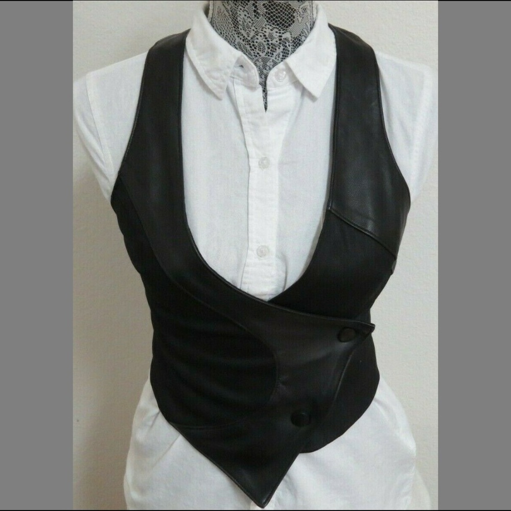 Sz XS Wax Denim & Leather JUNIORS #154T Suit Vest